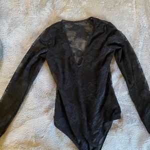 Lace long sleeve bodysuit